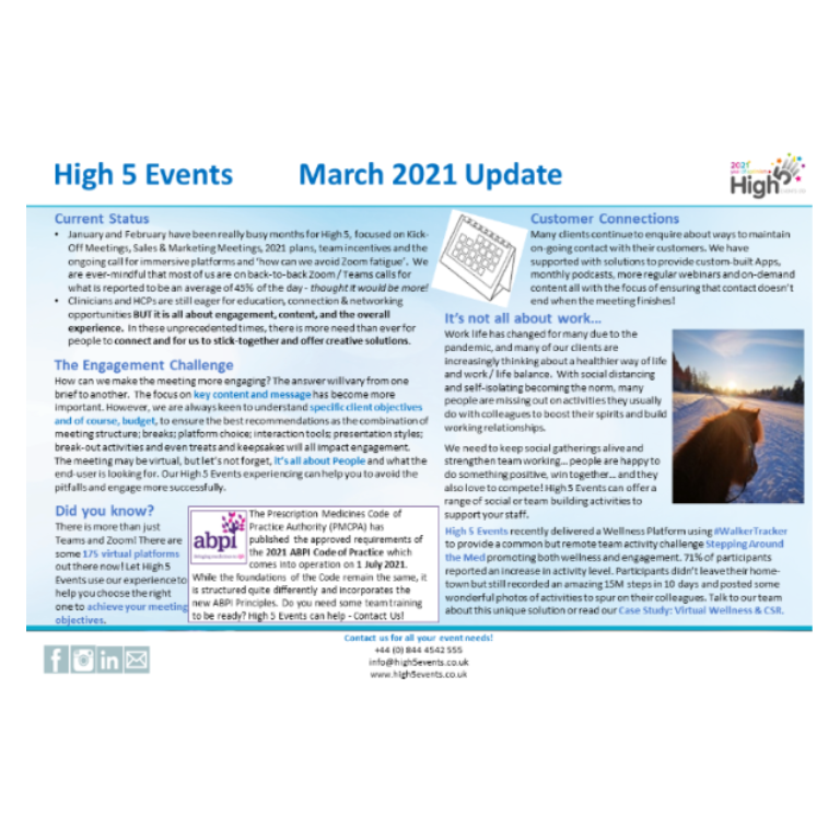 High 5 March 2021 E-News
